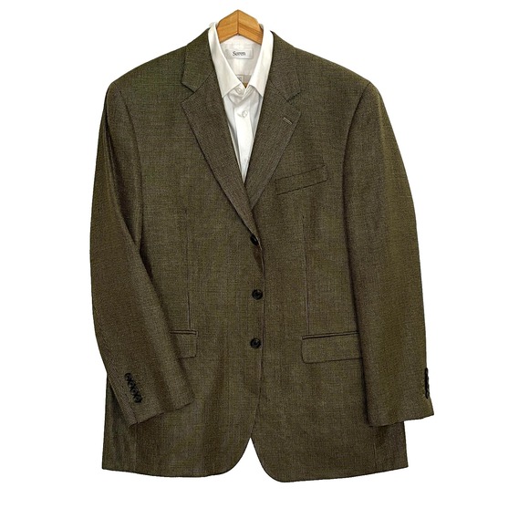 Ralph‎ Ralph Lauren 44L Silk Wool Sport Coat Brown Houndstooth Old Money Classic - Picture 3 of 8